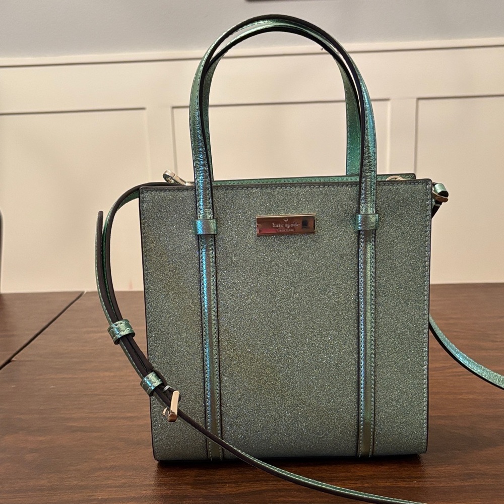 Kate Spade Metallic Green Crossbody Bag